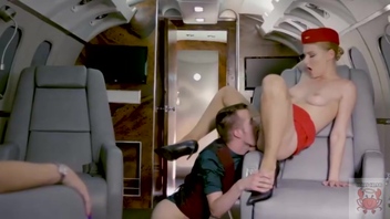 Xxx Sexy Video Aeroplane - Blonde Flight Attendant have Sex with Customer on the Plane